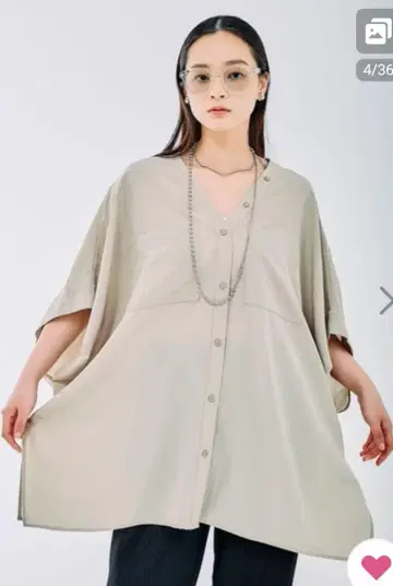 LEPSIM V넥 BIG 셔츠 튜닉 SS