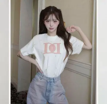 다리치 darich 퀼팅 아플리케 비쥬 티셔츠