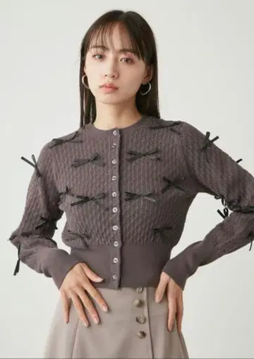 SNIDEL 리본 모티브 가디건