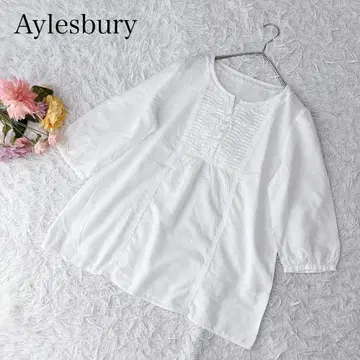 앨리스버리 긴팔 블라우스 프릴 화이트 흰색 넉넉한 성숙/러블리