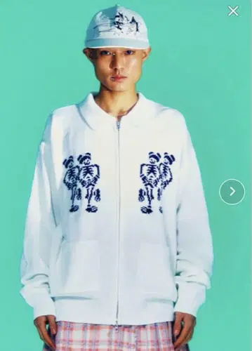 nice Ghost 클럽 화이트 집업 자켓