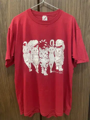 구제 의류 Jerzees XL 고양이 티셔츠 개성 아이묭