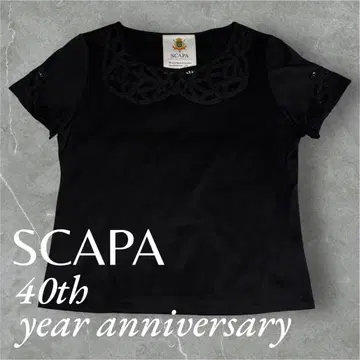 SCAPA 스카파 티셔츠 레이스 블랙 자수 기념일 디자인