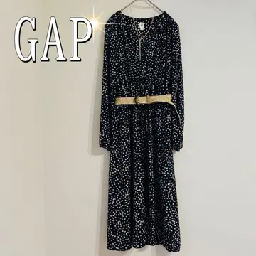 GAP 미니 꽃무늬 2way 프론트 오픈 롱 원피스 (S) 블랙
