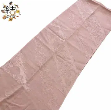 MC-7128 오비 장식 천 순수 실크 크레이프 원단 꽃 무늬 복숭아색