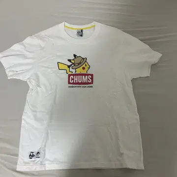 CHUMS 피카츄 포켓몬 콜라보 티셔츠 L 사이즈 화이트