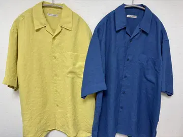 UNITED ARROWS 트윌 오픈 카라 숏 슬리브 셔츠 S
