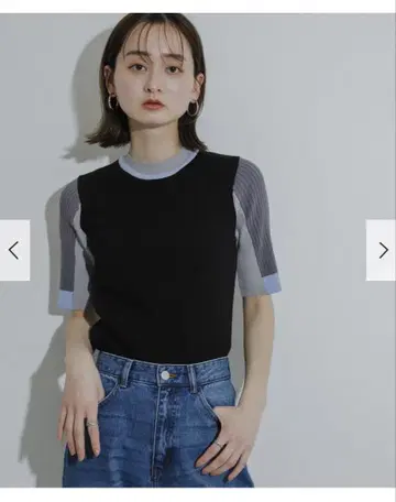 sence of place 컬러 블로킹 컴팩트 스웨터