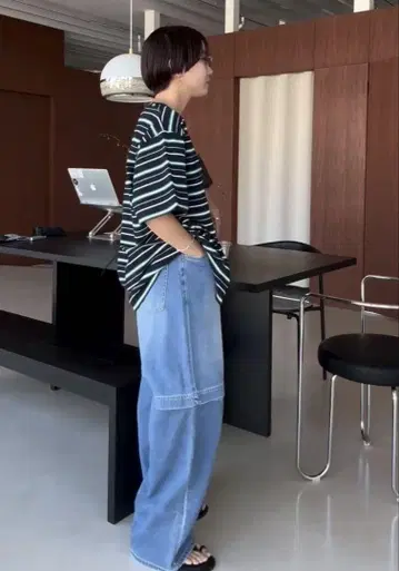 노차 2웨이 여름 데님 팬츠
