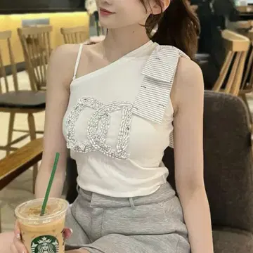 빅 리본 원숄더 상의