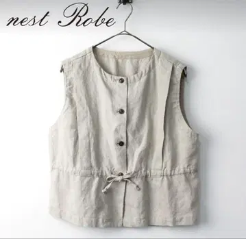 nest robe 네스트로브 린넨 슬리브리스 베스트 페플럼 블라우스