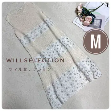 새상품급 WILLSELECTION 윌 셀렉션 꽃무늬 레이스 니트 원피스