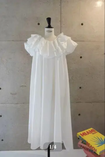 jnhearts 프릴 여름 드레스/화이트