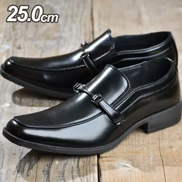 비즈니스 슈즈 25.0cm 남성용 비트 로퍼 블랙 신발 가죽 신발 새상품