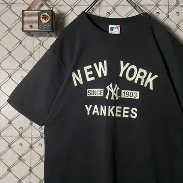 MLB 유니클로 콜라보 티셔츠 뉴욕 양키스 프린트 블랙 M