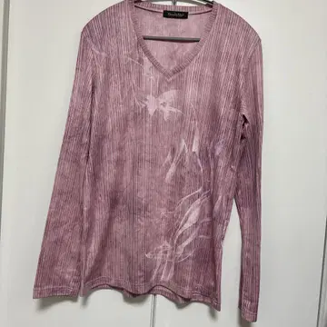 Terracotta Mist 핑크 V넥 티셔츠 긴팔 L