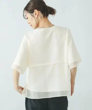 GLOBAL WORK 쉬폰 도킹 7부 소매/325954 L 사이즈