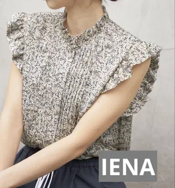 IENA 뮤겟 패턴 핀턱 프릴 슬리브리스