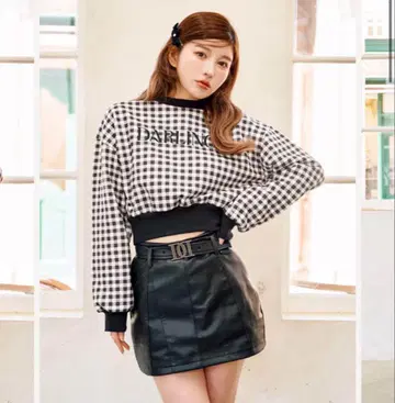 다리치 깅엄 체크 숏 풀오버