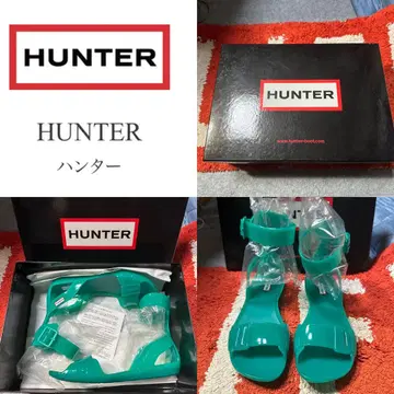 HUNTER 샌들 헌터 23cm UK4 그린 미사용 ITALY