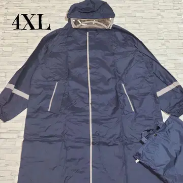 네이비 4XL 레인코트 후드 부착 가방 포함 카파 남성용