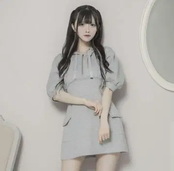 pium 스터드 포켓 맨투맨 원피스 그레이 피움 양산형 지뢰계