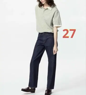 유니클로 JW 앤더슨 스트레이트 청바지 네이비 사이즈 27