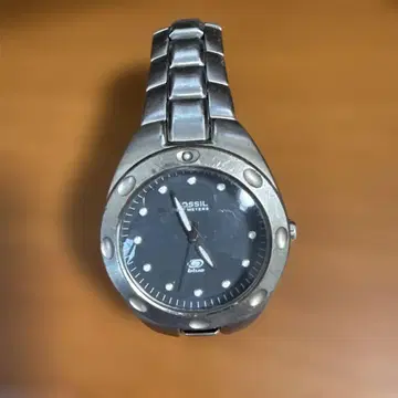 FOSSIL 실버 시계 블루