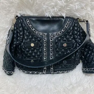 BLACK JACKALL CROWN 인조 가죽 자켓 데코 토트백