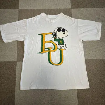 Snoopy Peanuts 80s 빈티지 티셔츠 화이트