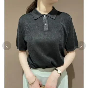 Mila Owen 폴로 카라 라메 시어 니트
