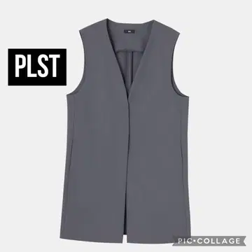 PLST 하이 스트레치 트리코 노카라 미들 베스트