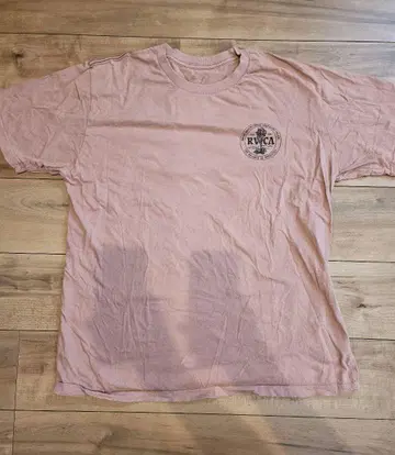 RVCA 핑크 티셔츠 로고 프린트