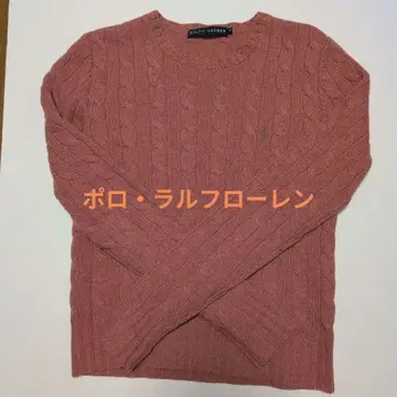 Ralph Lauren 케이블 짜임 니트 M 핑크