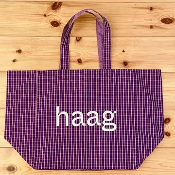 한국 한정판 haag 헤이그 토트백 에코백 로고 백 퍼플