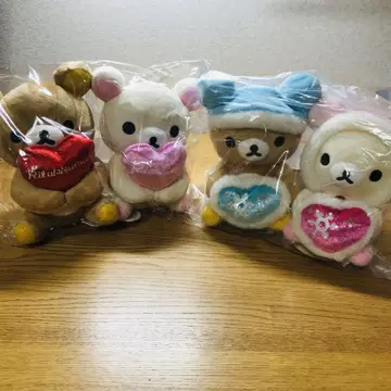 리락쿠마 코리락쿠마 로손 한정판 스노우 크리스탈 봉제 인형 하트