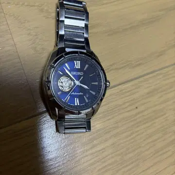 세이코 자동 감기 손목시계 네이비
