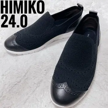 HIMIKO 슬립온 스니커즈 24.0 블랙 윙팁