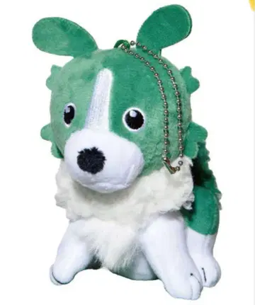 녹색과 노란색 사회 브로콜리 봉제 인형 키링