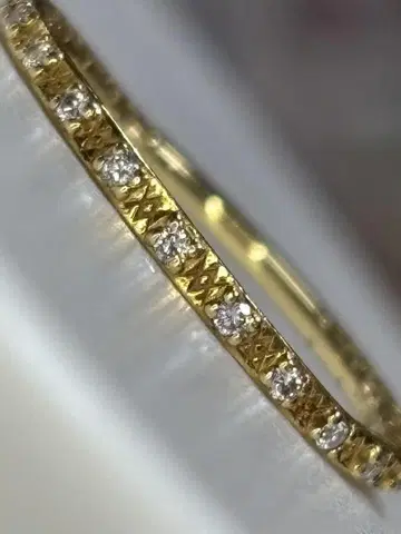 하자품 18K 극소 다이아몬드 섬세한 반지 9호 정도