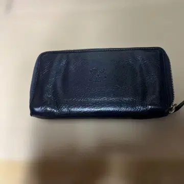 가죽 지퍼식 장지갑 블랙