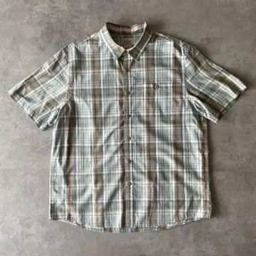 90년대 빈티지 L.L.Bean 엘엘빈 반팔 체크 셔츠 XL