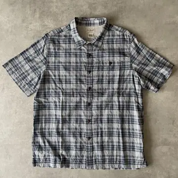 90년대 빈티지 L.L.Bean 엘엘빈 반팔 체크 셔츠 XL