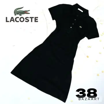 LACOSTE 라코스테 폴로 셔츠 원피스 롱 블랙 검정 악어 자수