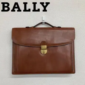 BALLY 비즈니스 백 클러치 브리프 카멜 더블 스톤 열쇠