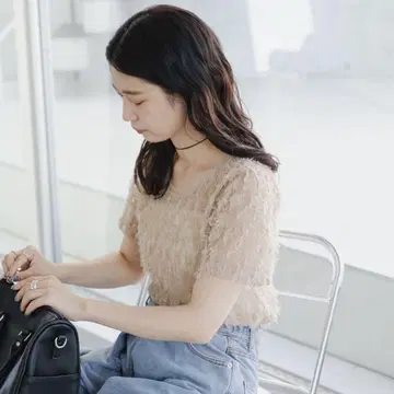 kastane 베이지 반팔 티셔츠 시어