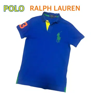 Ralph Lauren 피케 셔츠 파란색 3 자수 S
