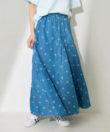 FREAK'S STORE 인도 미니 꽃무늬 자수 랜덤 티어드 스커트
