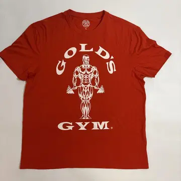 GOLD'S GYM 골드 짐 빅 머슬 캐릭터 티셔츠 빨간색 레드