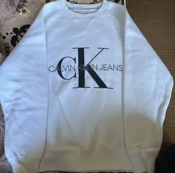 CALVIN KLEIN JEANS 화이트 맨투맨 M